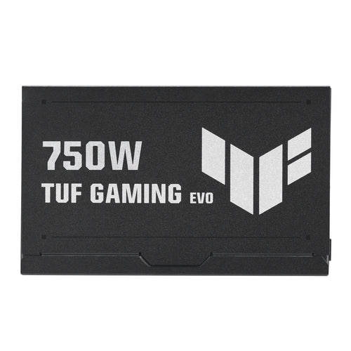 ASUS TUF Gaming 750W Gold EVO – side med 750W- og TUF-mærkning