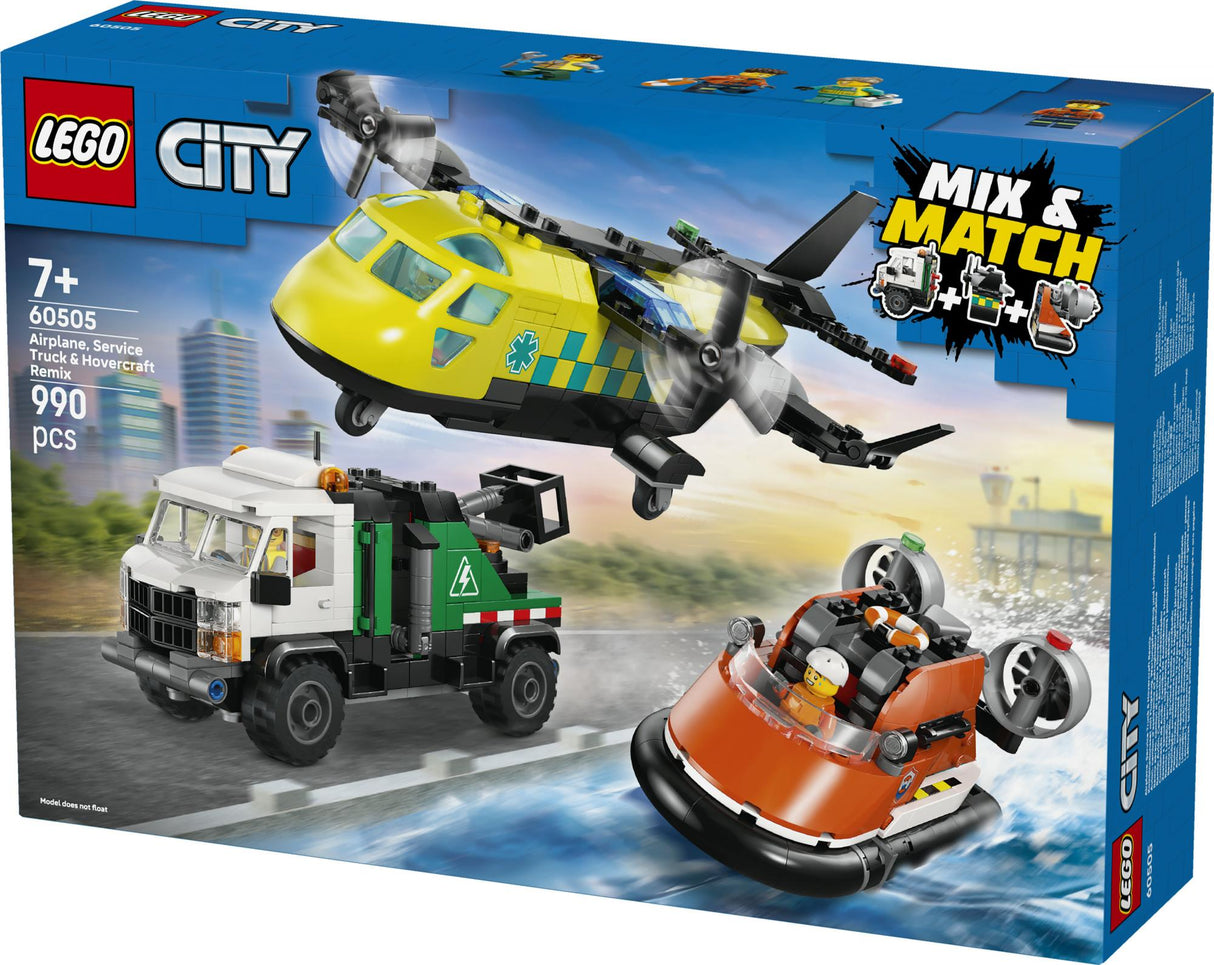 LEGO - LEGO City - Airplane, Service Truck & Hovercraft Remix (60505) LEGO