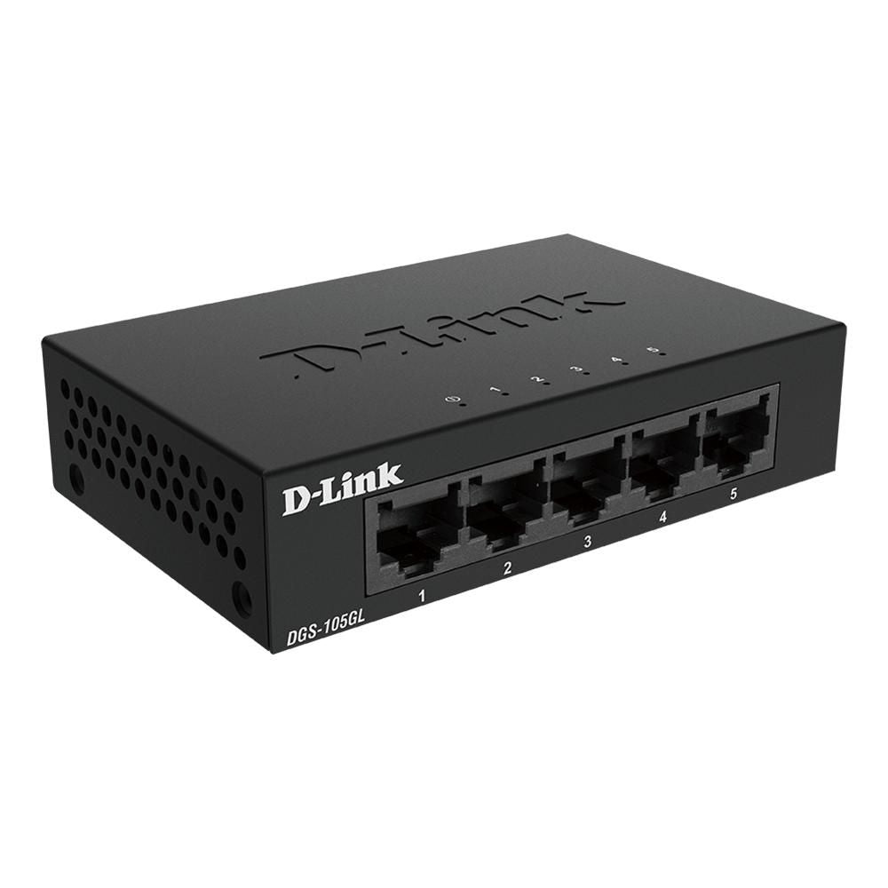 D-Link DGS-105GL/E – 5-port Gigabit-switch i metal – produktbillede 1