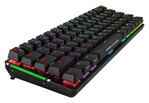 ASUS ROG Falchion – set skråt forfra (vinkel 5); layout på billedet er illustrativt