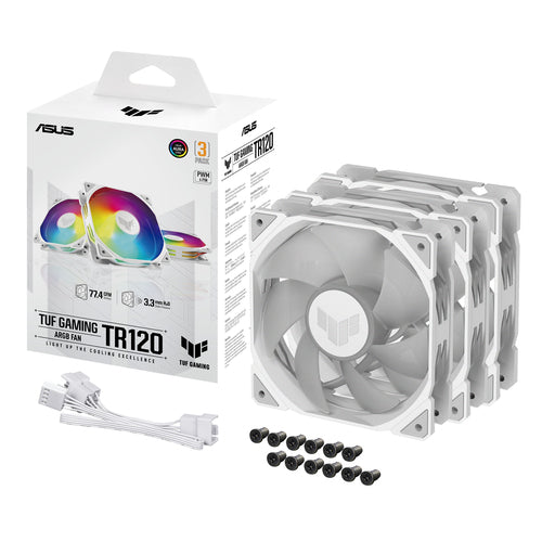 ASUS TUF GAMING TR120 ARGB – kabinetblæser – Hvid – 3-pak