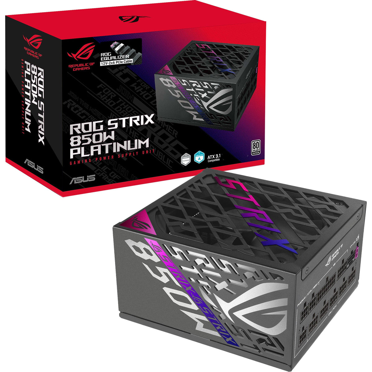 ASUS ROG Strix 850W Platinum – strømforsyning med emballage