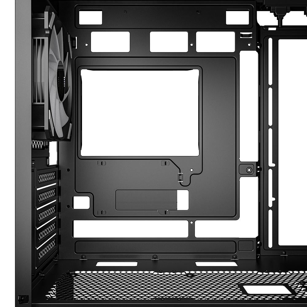 Sharkoon MK4W RGB Strip Black Mesh Front Tempered Glass ARGB Strip 4x 120mm Fans USB-C BTF Micro-ATX Gaming PC Case Sharkoon