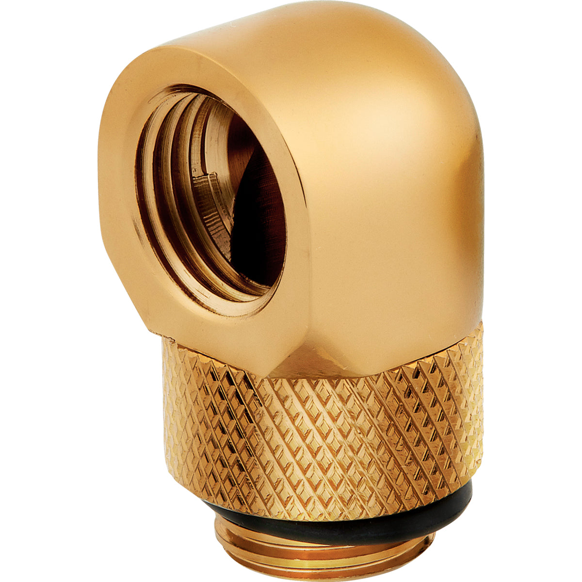 CORSAIR Hydro X Series 90°-Drehadapter für Kühlmittelsystemanpassung, 2er-Pack, Gold