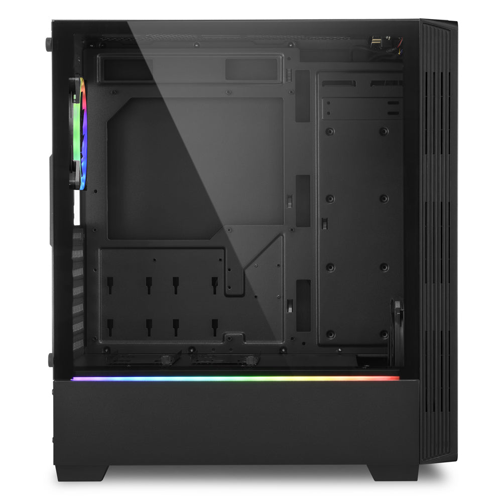 Sharkoon RGB LIT 200 tower case (black, front and side panel of tempered glass) Sharkoon