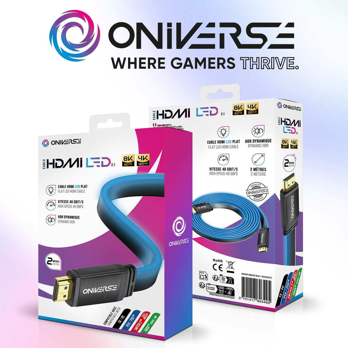 Oniverse - Hdmi Led Cable 8K - Blue ONIVERSE