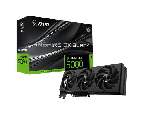 MSI GeForce RTX 5080 16G INSPIRE 3X OC BLACK – emballage