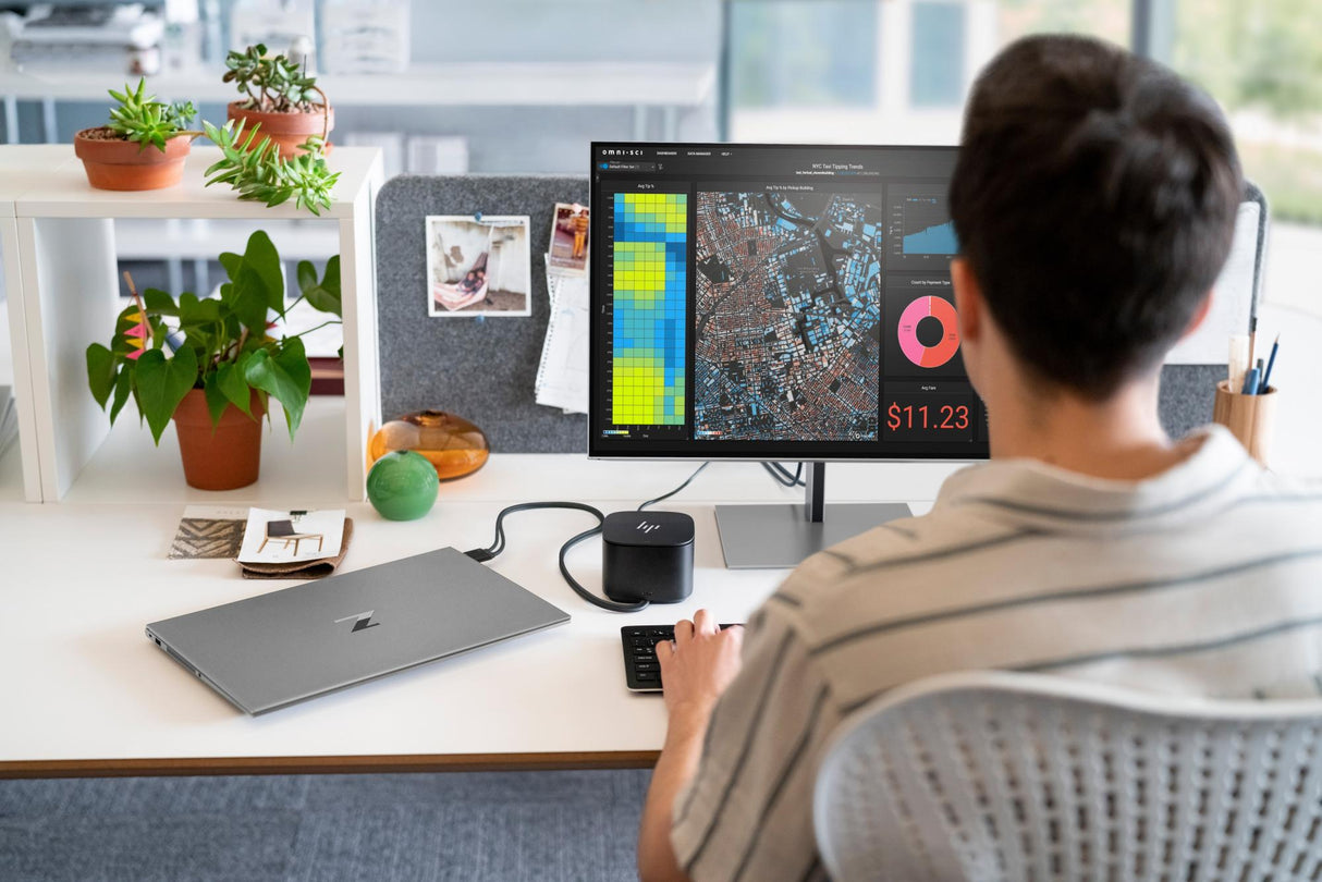 HP Z24u G3 24 1920 x 1200 HDMI DisplayPort USB-C 60Hz Dockingskærm Hewlett-Packard