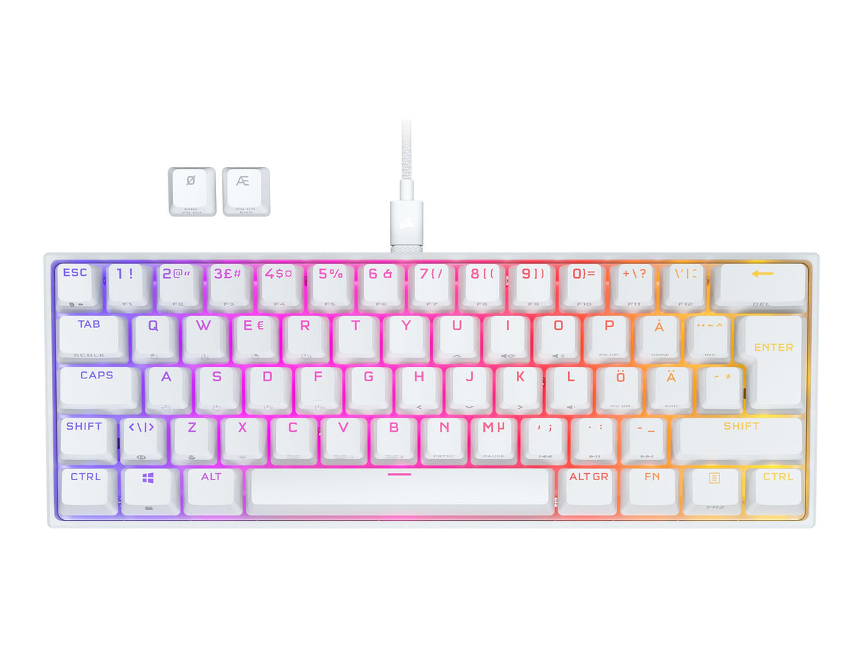 CORSAIR Gaming K65 RGB MINI 60 % Tastatur, mechanische RGB-Verkabelung, nordisch (Dänisch/Finnisch/Norwegisch/Schwedisch)