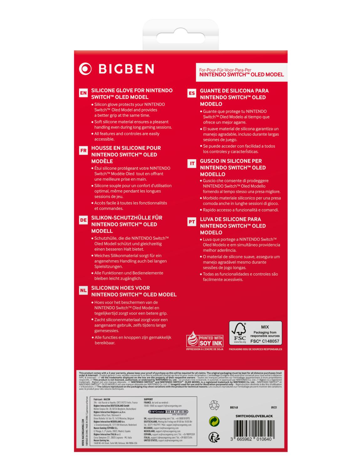 Big Ben Nintendo Switch Oled Black Silicon Glove /Nintendo Switch Nacon