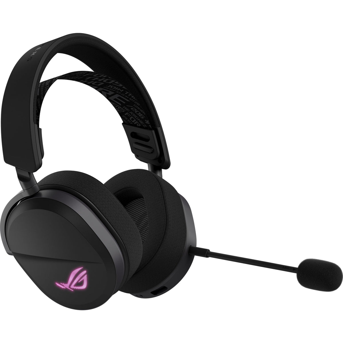 ASUS ROG Pelta – sort headset med mikrofon set skråt forfra