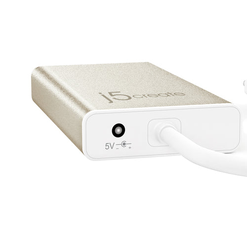 j5create JCH471 – USB-C-hub med Gigabit Ethernet – Kabel og ekstra strømstik