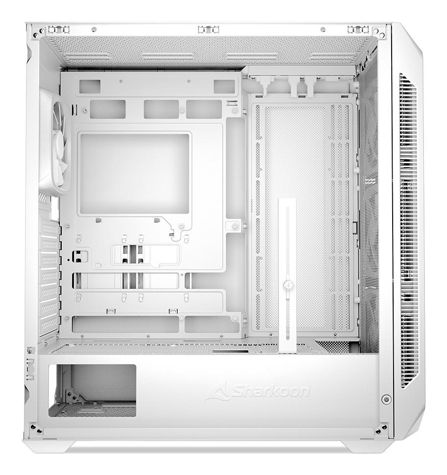 Sharkoon AK5M RGB White Mesh Front Tempered Glass 4x 120mm ARGB PWM Fans USB-C BTF ATX Gaming PC Case Sharkoon