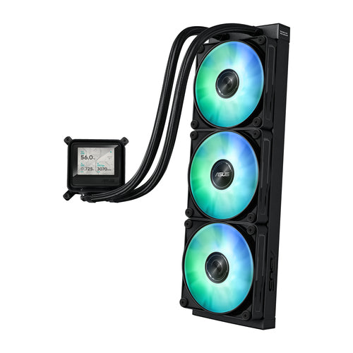 ASUS MAX Gaming LC 360 ARGB LCD – stående radiator med tre blæsere