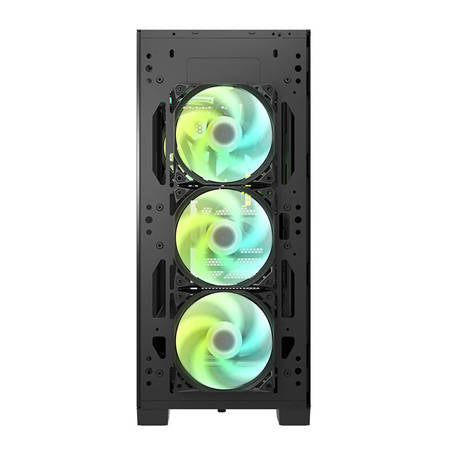 Darkflash DK361 computer kabinet + 4 blæsere (sort) Darkflash