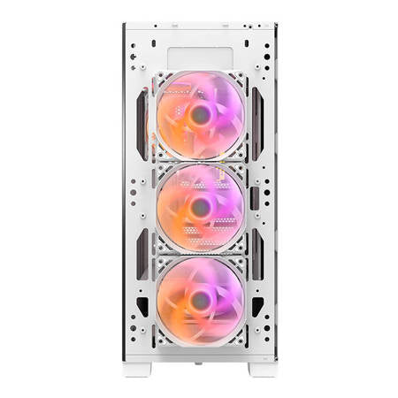 Darkflash DK361 computer kabinet + 4 blæsere (hvid) Darkflash
