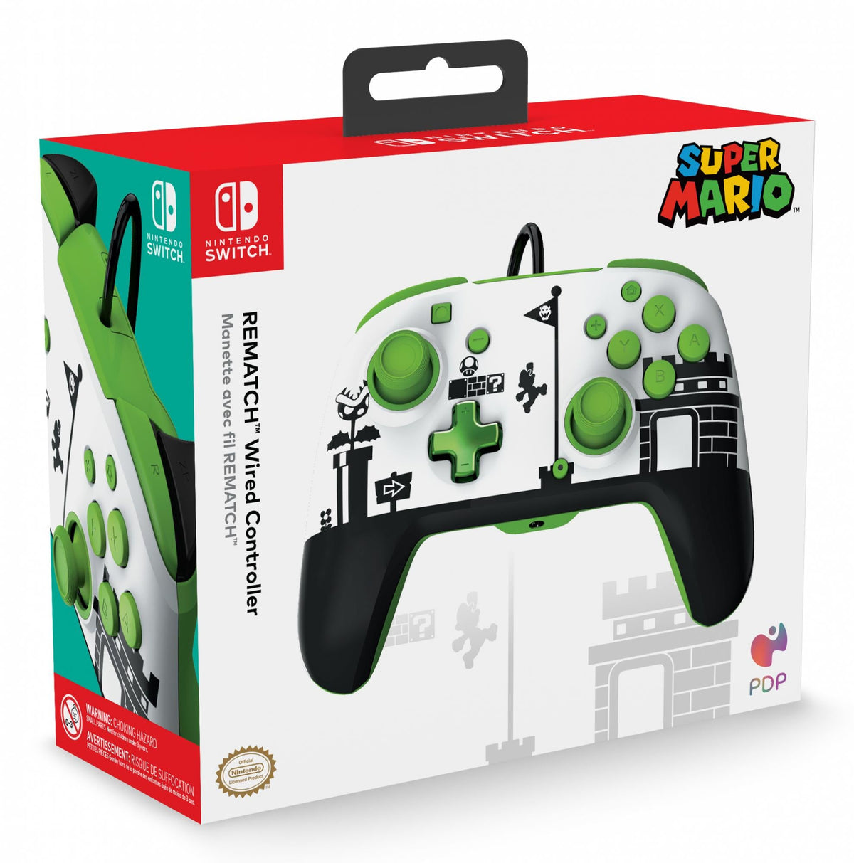 PDP Rematch Wired Controller Super Mario Retro Licensed Switch PDP