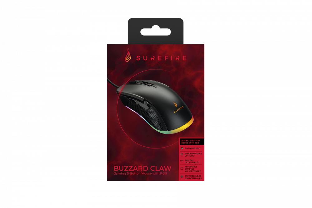 SUREFIRE - Buzzard Claw Gaming-Maus mit 6 Tasten und RGB-Beleuchtung