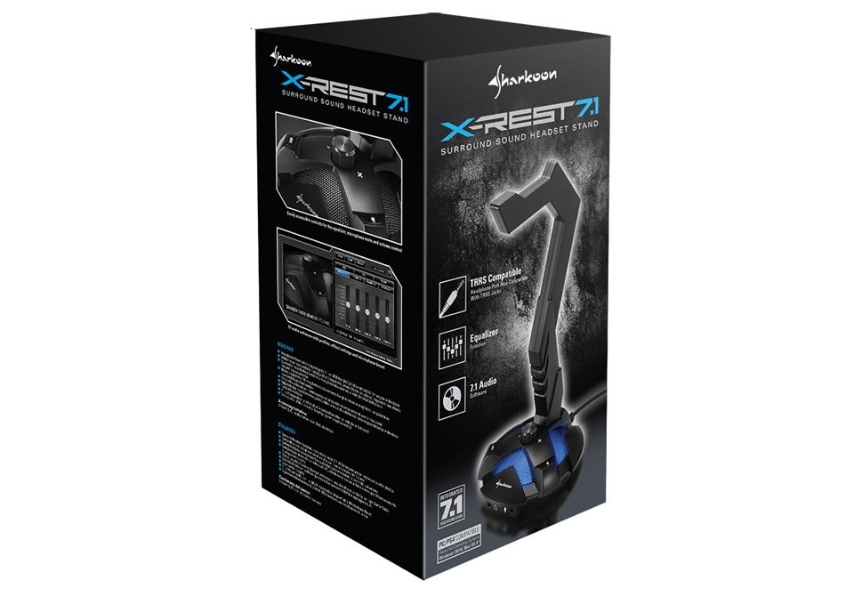 Sharkoon Shark X-Rest 7.1 USB - 7.1 sound card built into a headphone stand Sharkoon