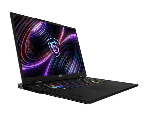 MSI Raider 18 HX A2WH-1088DE – åben bærbar fra højre