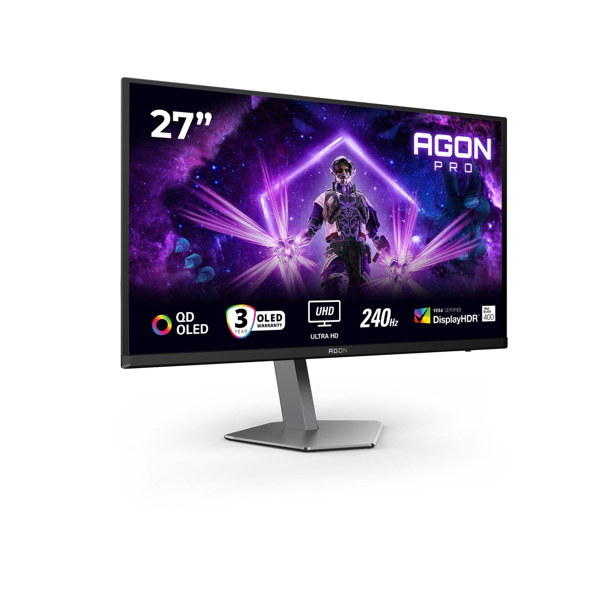 AOC AG276UZD AGON 27" QD-OLED Monitor 3840x2160/16:9/250cd/m2/0.03ms HDMI, DP, USB, Headphone out AOC