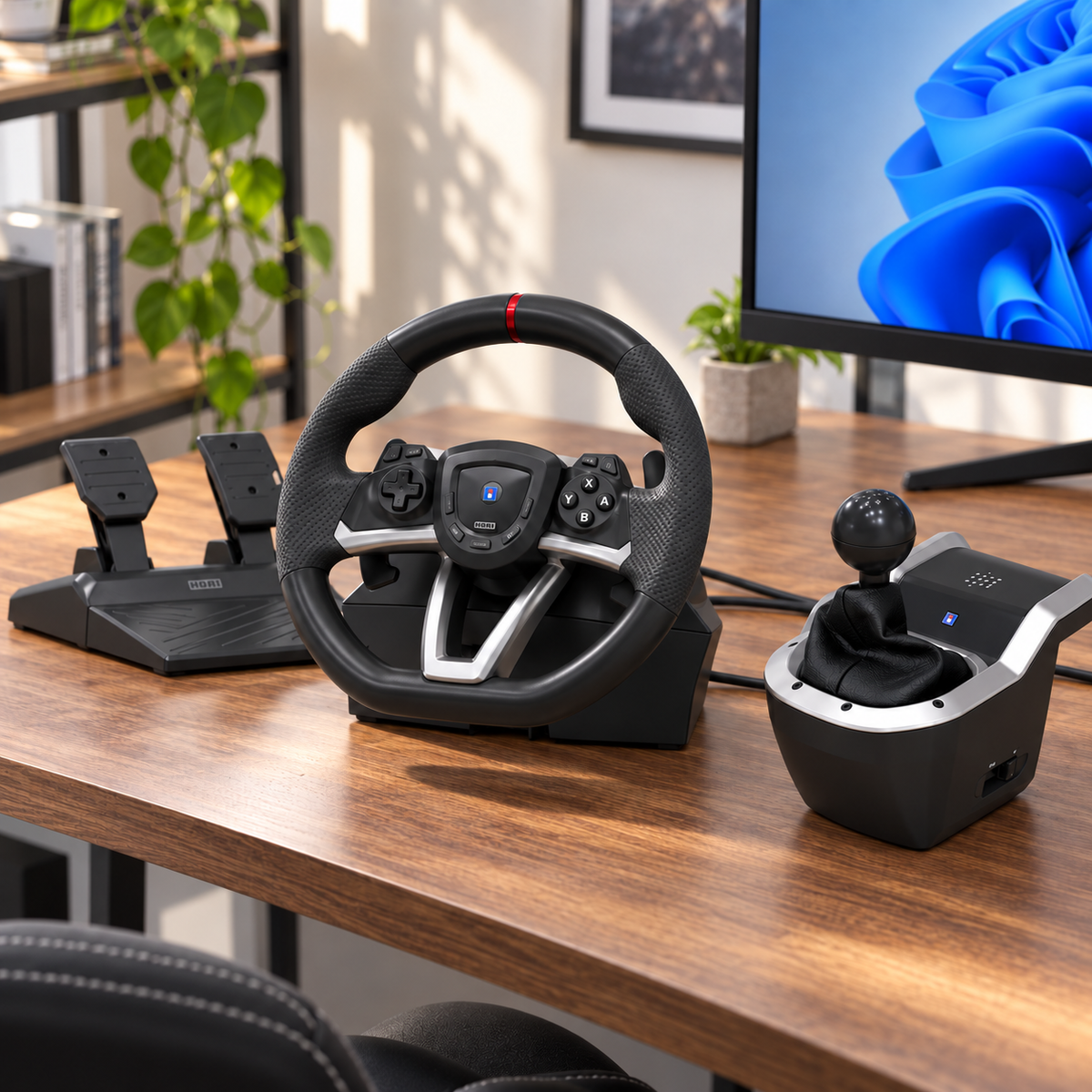 HORI Racing Wheel Pro Deluxe med 7-Speed Racing Shifter – stemningsbillede