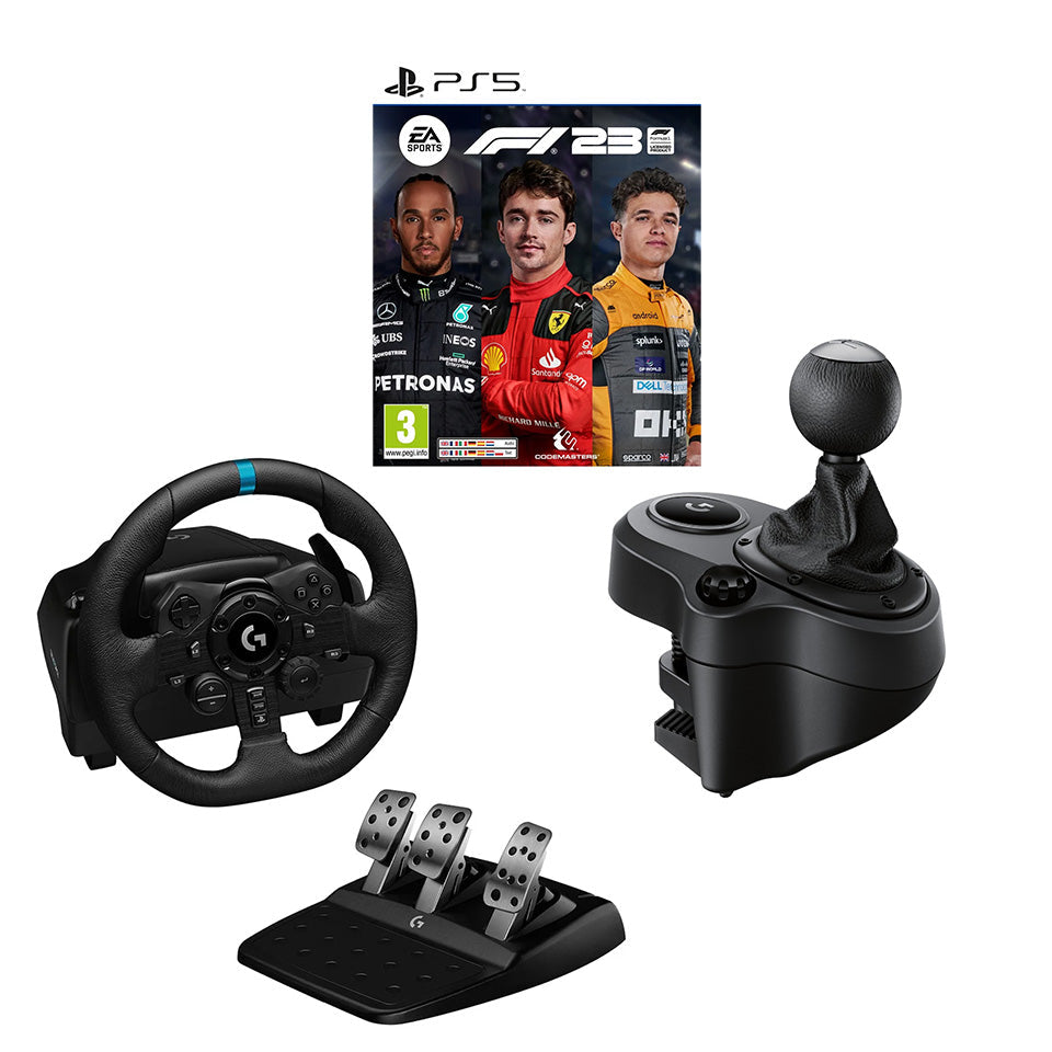 Logitech - G923 Racing Wheel and Pedals for PS5, PS4 and PC - USB + Driving Force Shifter For G923, G29 & G920 with F1 23 For PS5 Logitech