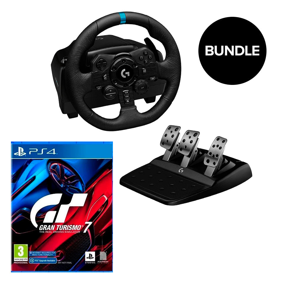 Logitech - G923 Racing Wheel + Gran Turismo 7 - PS4 Bundle Logitech