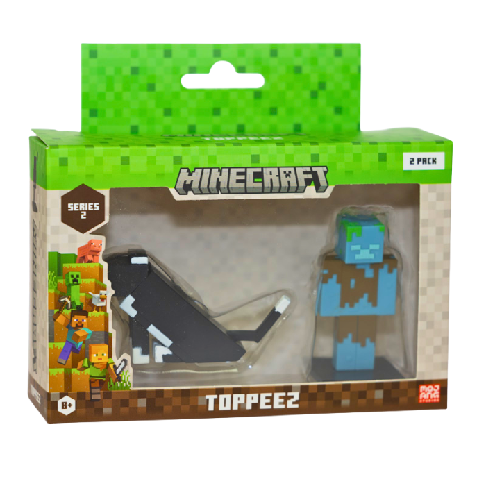 Minecraft - 3D 6 cm Figure 2 pack window box S2 - Cat & Drowned Minecraft