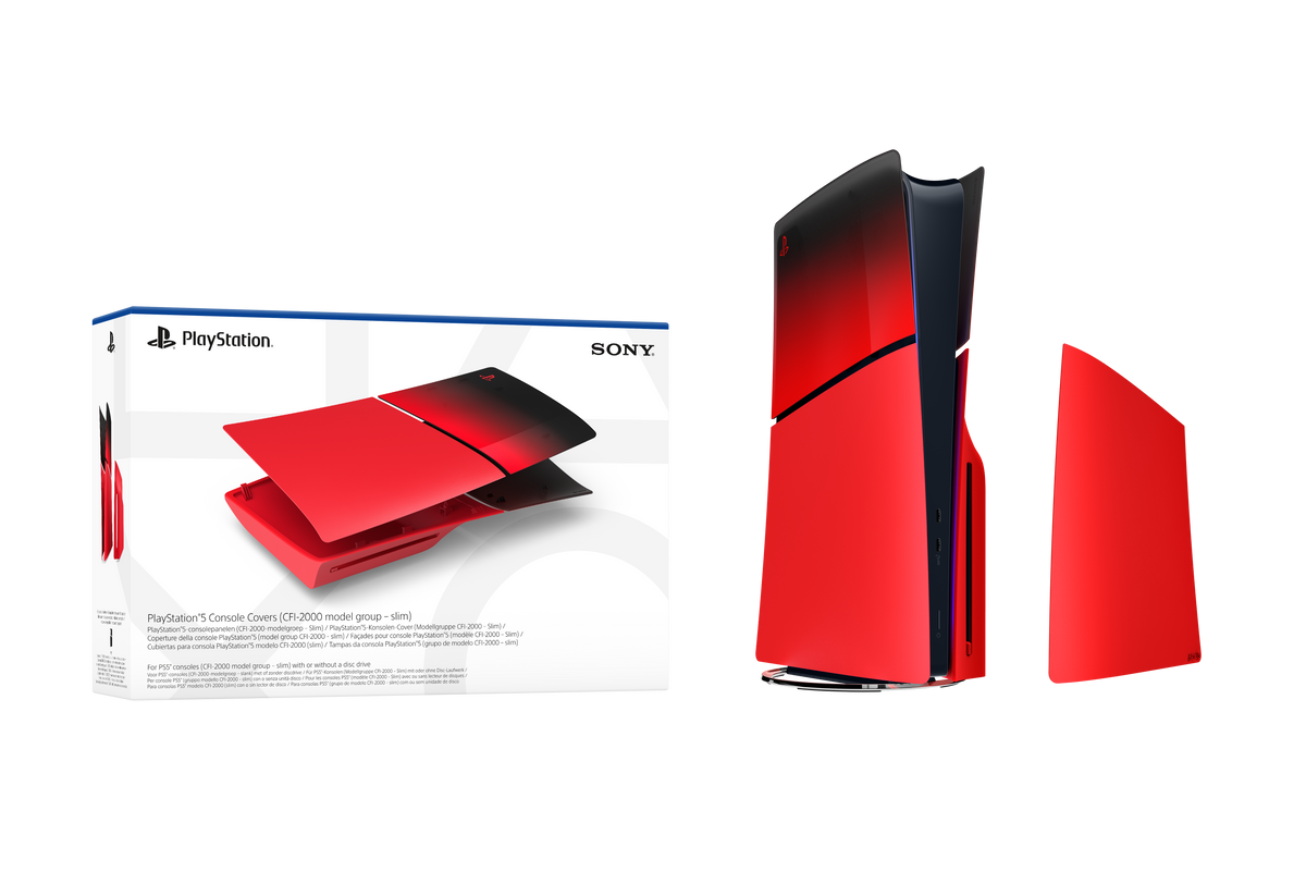 PS5 konsolcover (Slim) - Techno Red – produktbillede