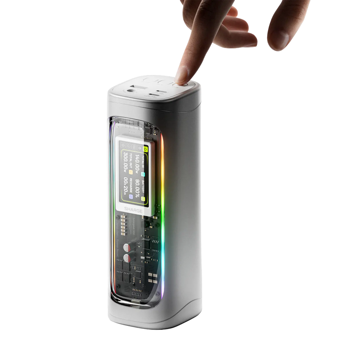 SHARGE Shargeek 300 X3 powerbank - 24.000 mAh - 300W - sølv