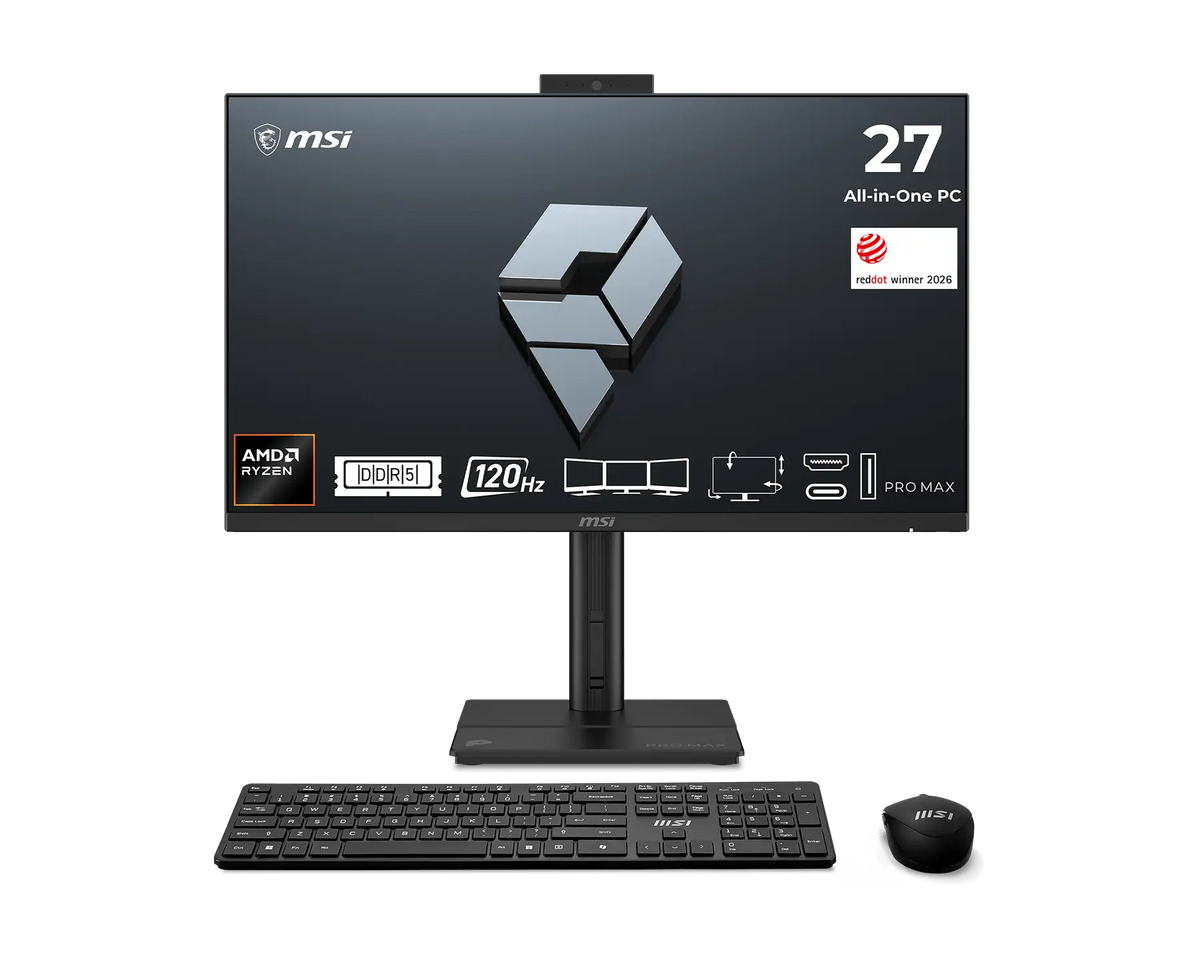 AIO MSI PRO MAX 27P Z 8MG-018DE 28 RYZ7 255/16GB/512SSD/W11 Pro – producentfoto