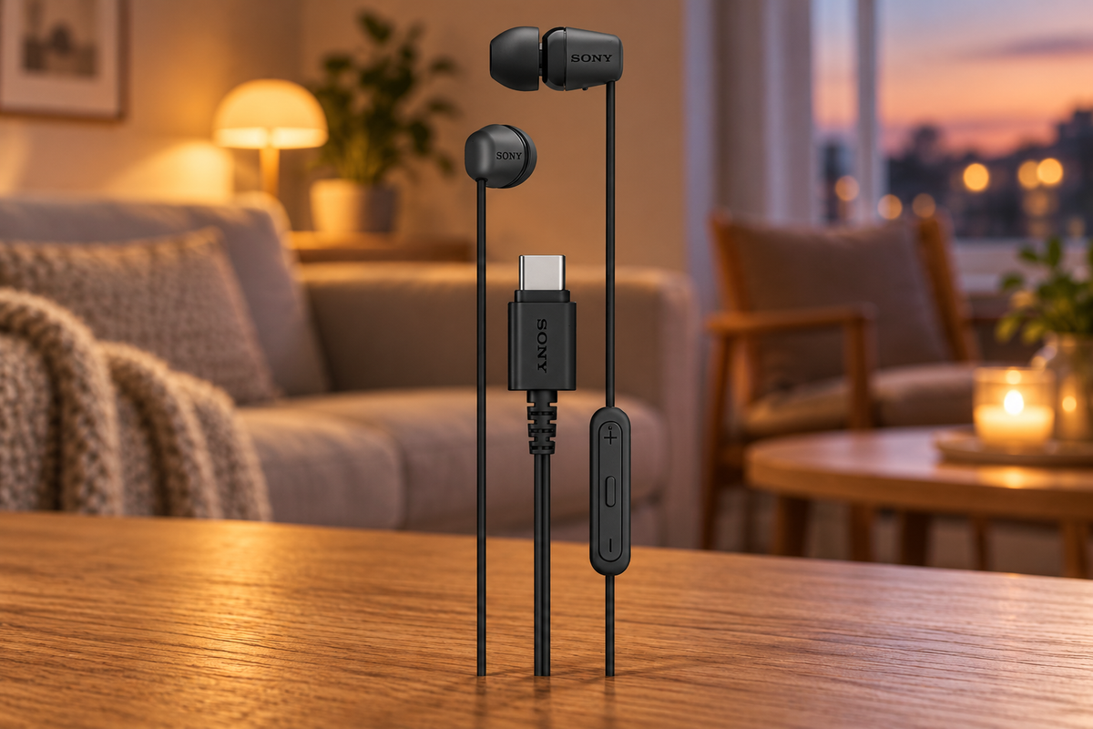 Sony IER-EX15C – øretelefoner med USB-C – sort – stemningsbillede