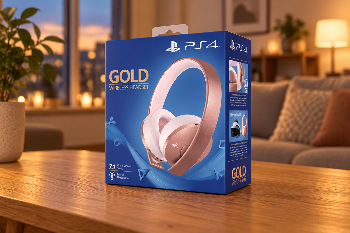 Sony Gold Wireless Headset – trådløst gaming-headset – roseguld – stemningsbillede
