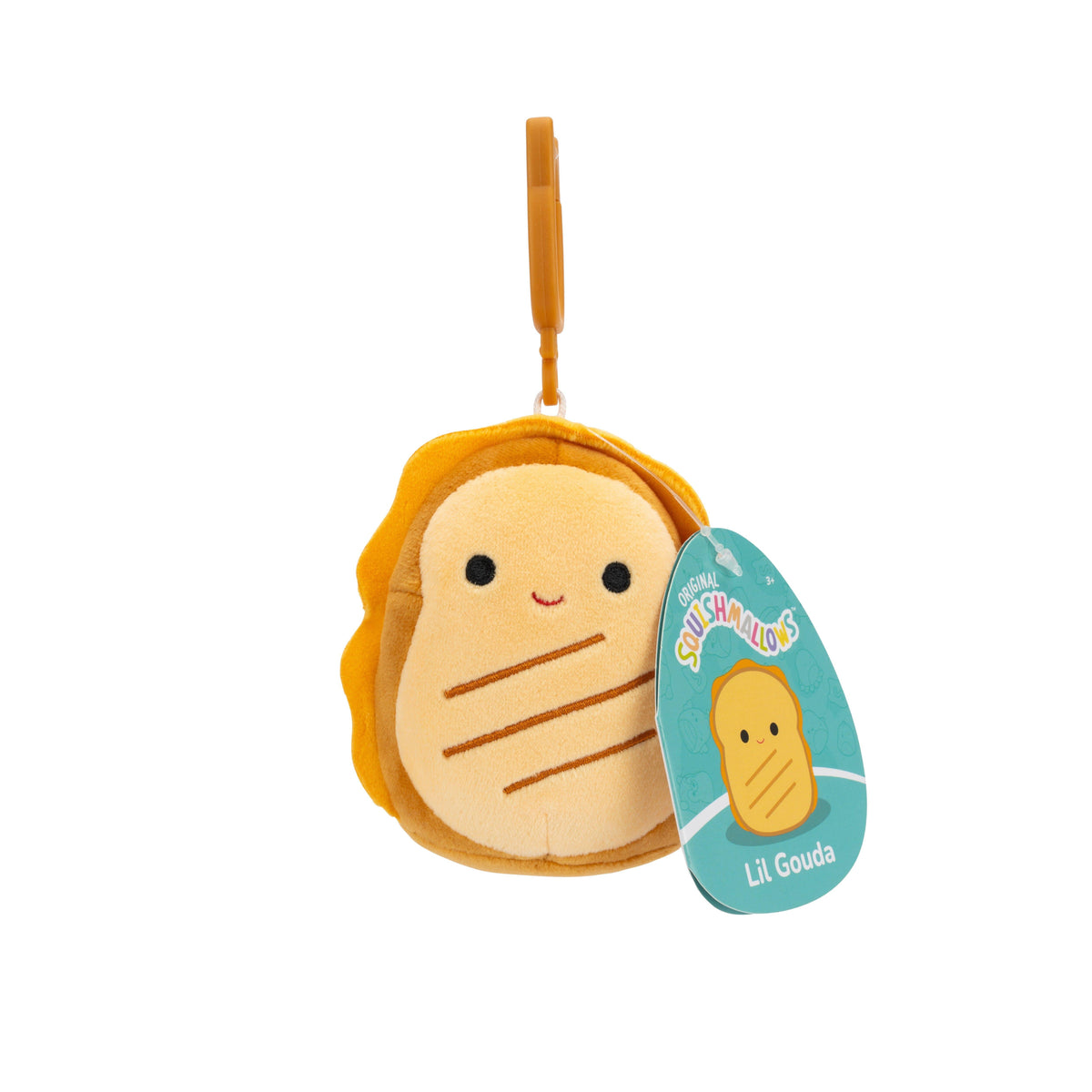 Squishmallows - 9 cm P22 Clip On - Lil Gouda Grilled Cheese Squishmallows