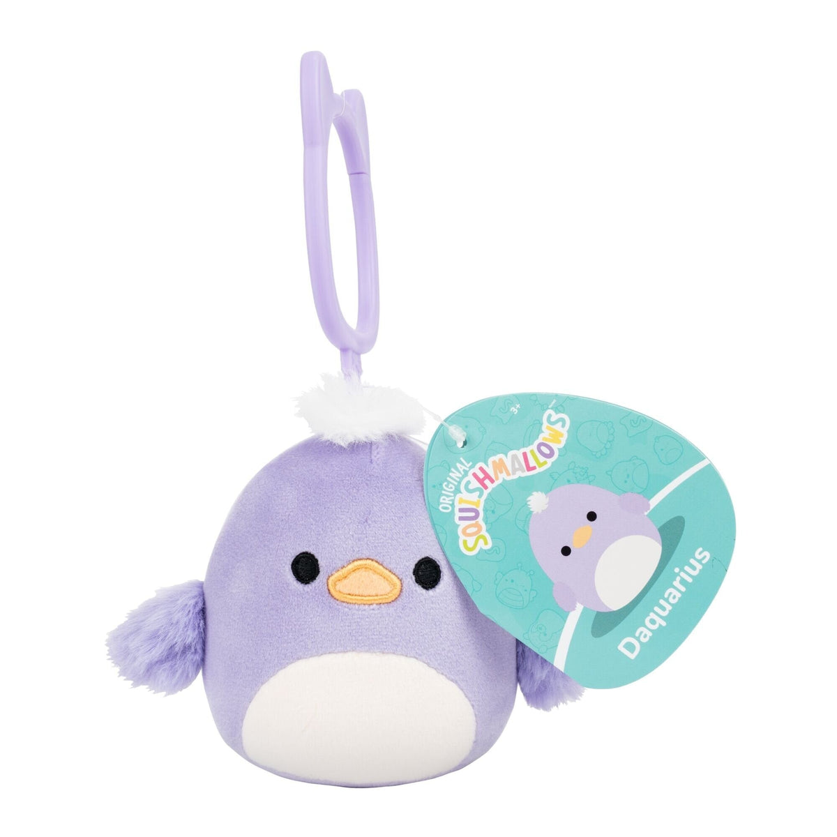 Squishmallows - 9 cm P26 Clip-On - Daquarius Duck Squishmallows