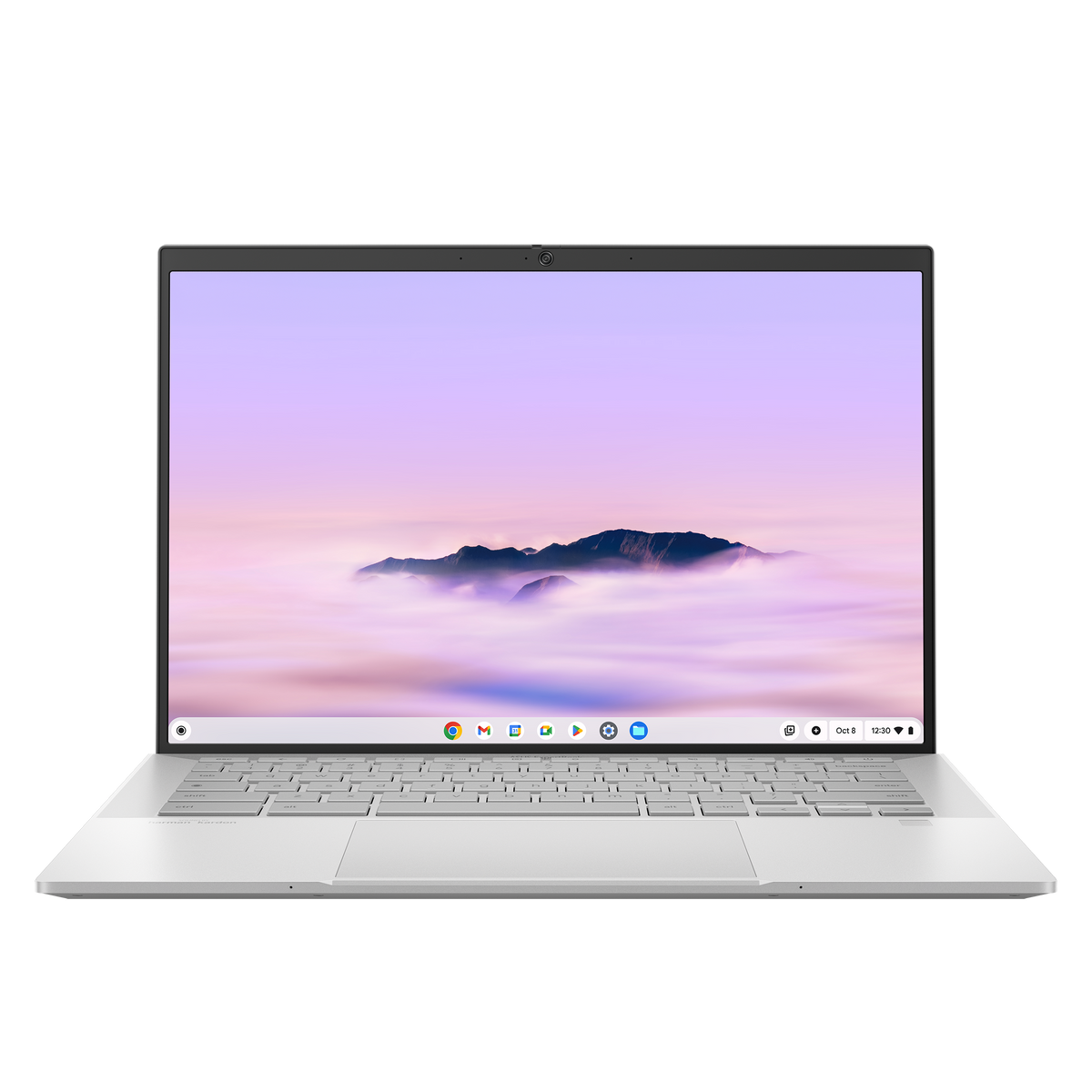 ASUS CX5403CMA-QM1160 i Fog Silver, åben computer set forfra