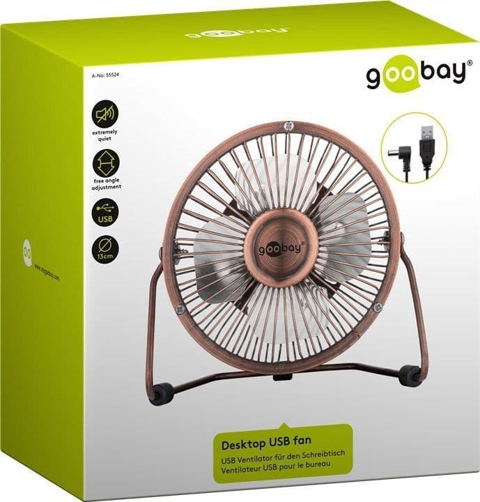 goobay Køleventilator Bord Sort Brun Sølv Goobay