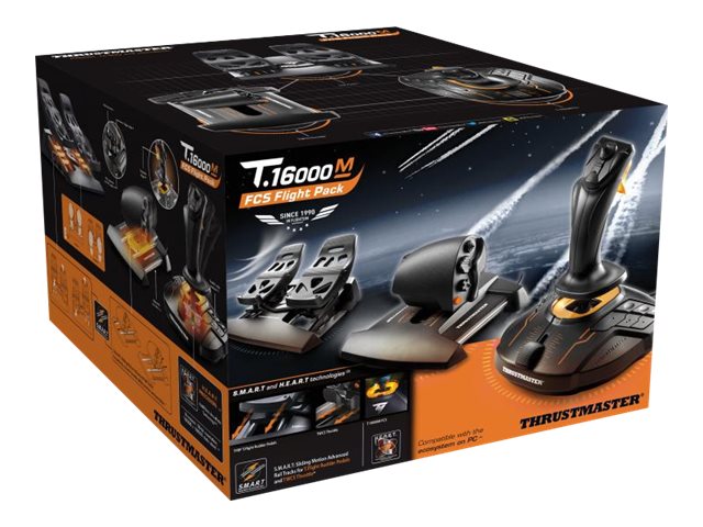 ThrustMaster T.16000M FCS Flight Pack Joystick, Gaspedal und Pedale