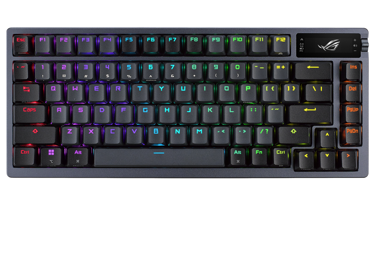 ASUS ROG AZOTH 75 % kabellose DIY-RGB-Gaming-Tastatur, rote NX-Schalter, OLED-Display, PBT-Taste