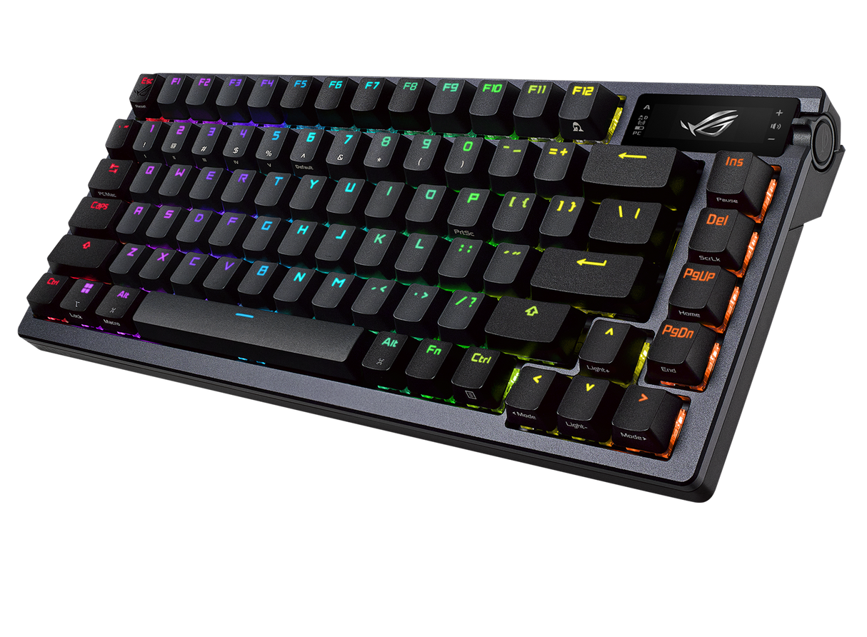 ASUS ROG AZOTH 75 % kabellose DIY-RGB-Gaming-Tastatur, rote NX-Schalter, OLED-Display, PBT-Taste