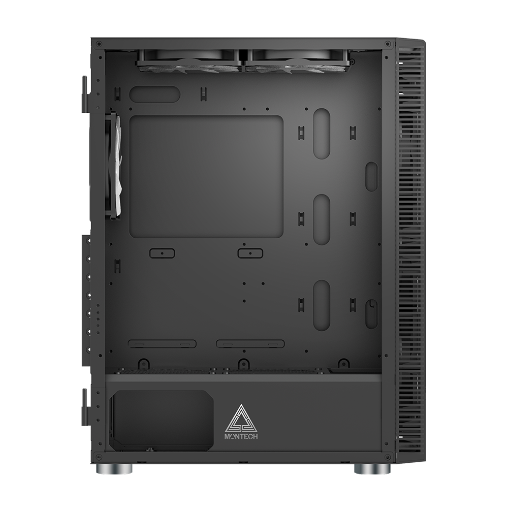 Montech X3 Glass Black – 6 Lüfter inklusive (statische RGB-Beleuchtung) – Seitenwand aus gehärtetem Glas