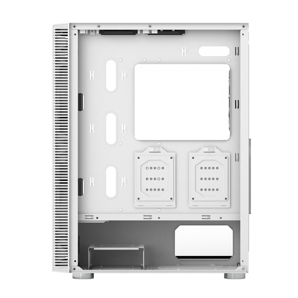 Montech X3 Glass White – 3x 140 mm statische RGB-Lüfter + 3x 120 mm statische RGB-Lüfter, seitlich schwenkbares gehärtetes Glas