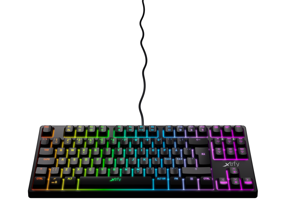 Xtrfy K4 RGB TKL SORT Mekanisk Gaming Tastatur RGB Xtrfy