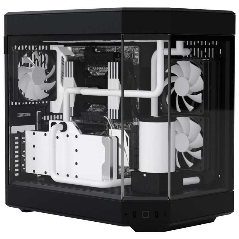 Hyte Y60 Midi Tower - Black/Black, PCI-e 4.0, Panoramic Glass View HYTE