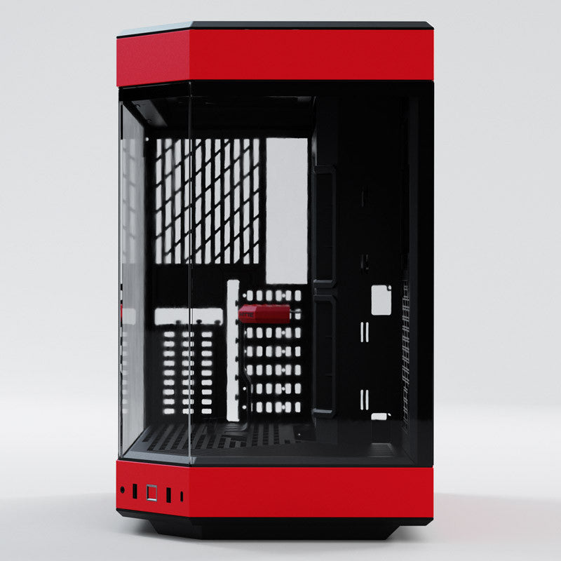 Hyte Y60 Midi Tower - Black/Red, PCI-e 4.0, Panoramic Glass View HYTE
