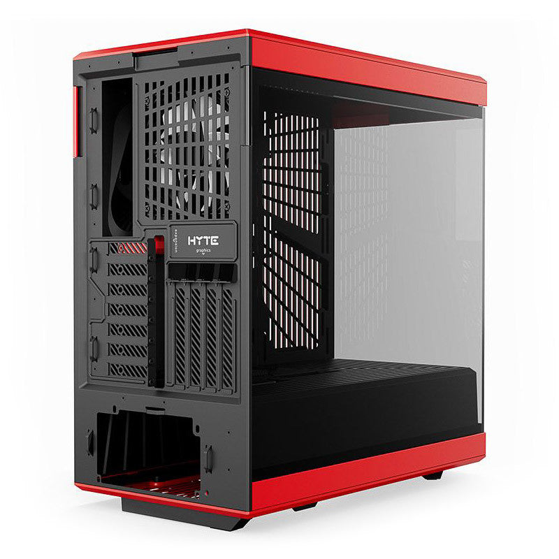 HYTE Y40 Red Miditower – Panorama-Glasschleier, inklusive PCIe 4.0-Riser-Kabel, 2 inklusive Lüfter