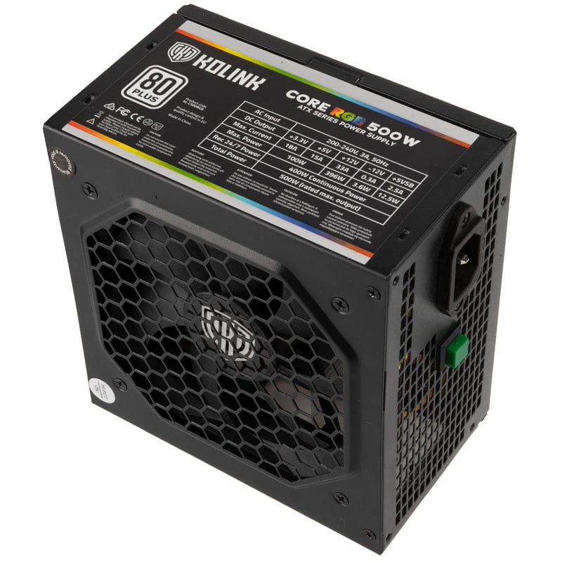 Kolink Core RGB 500W Power Supply 80 Plus Certified Kolink