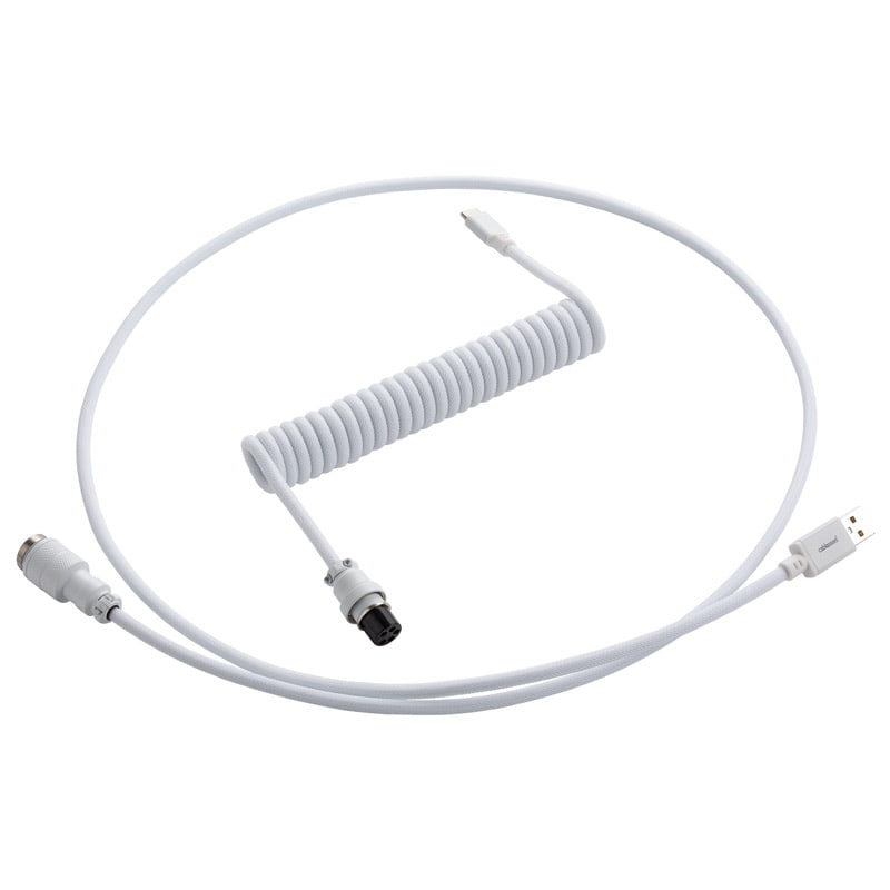 CableMod Pro Coiled Keyboard Cable USB A to USB Type C, Glacier White - 150cm CableMod