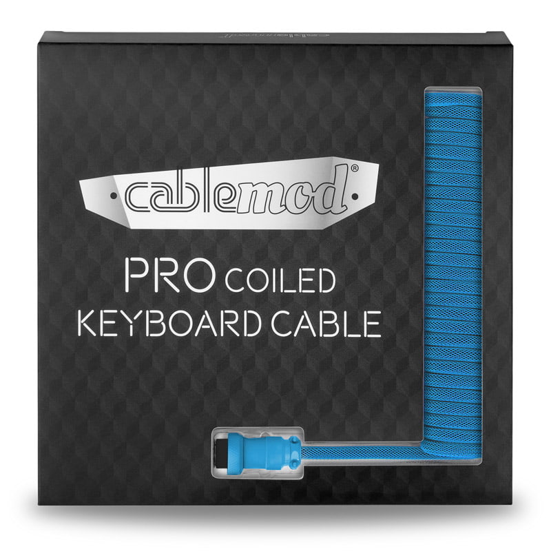 CableMod Pro Coiled Keyboard Cable USB A to USB Type C, Spectrum Blue - 150cm CableMod